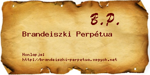 Brandeiszki Perpétua névjegykártya